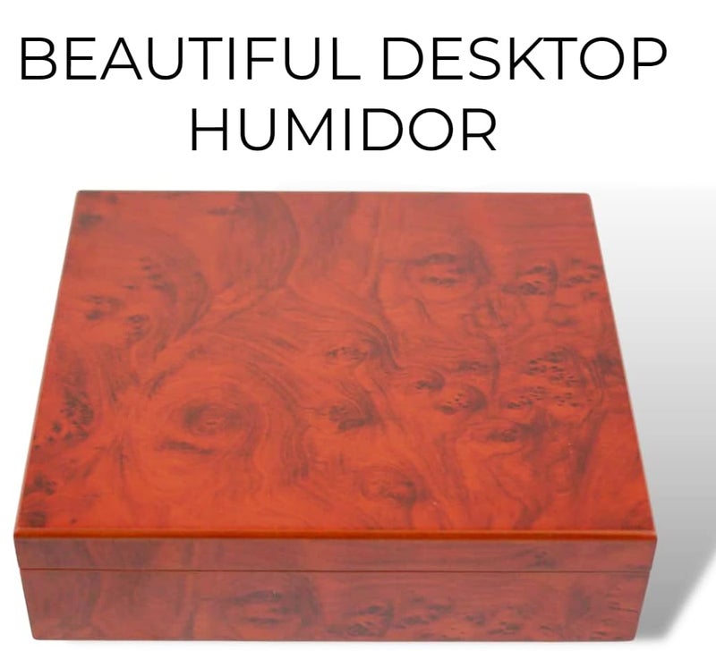 Mantello Cigars Premium Cigar Humidor for 25-50 Cigars - Elegant Humidor humidor with Hygrometer and Humidifier - Cedar Lined Cigar Box for Optimal Humidity Control - Image 4